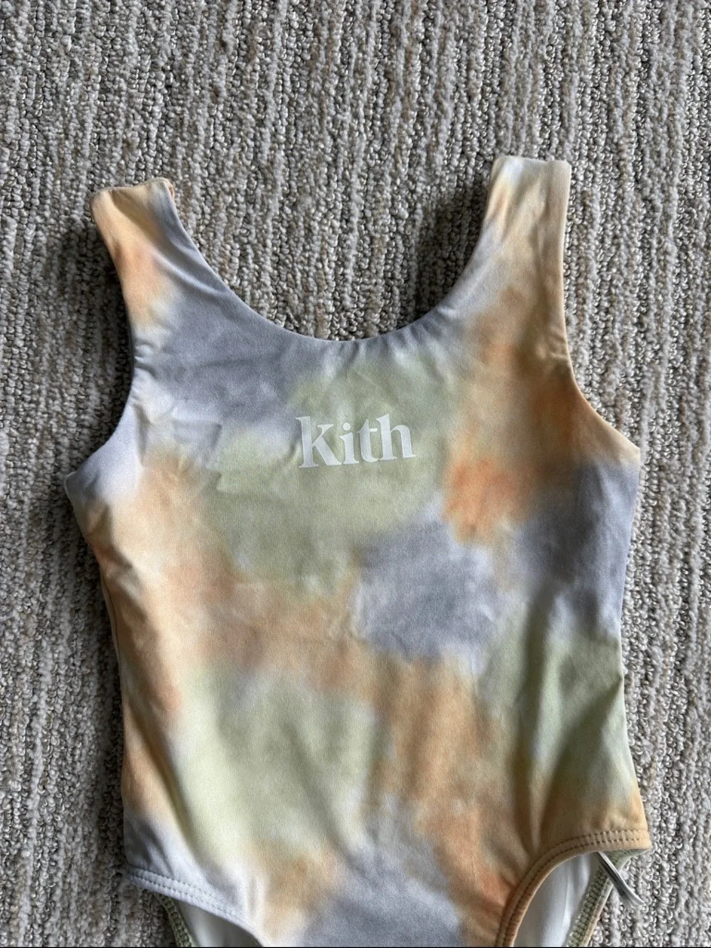 Kith Tie-Dye One-Piece Swimsuit - Green, Orange & Gray 12-18 Months